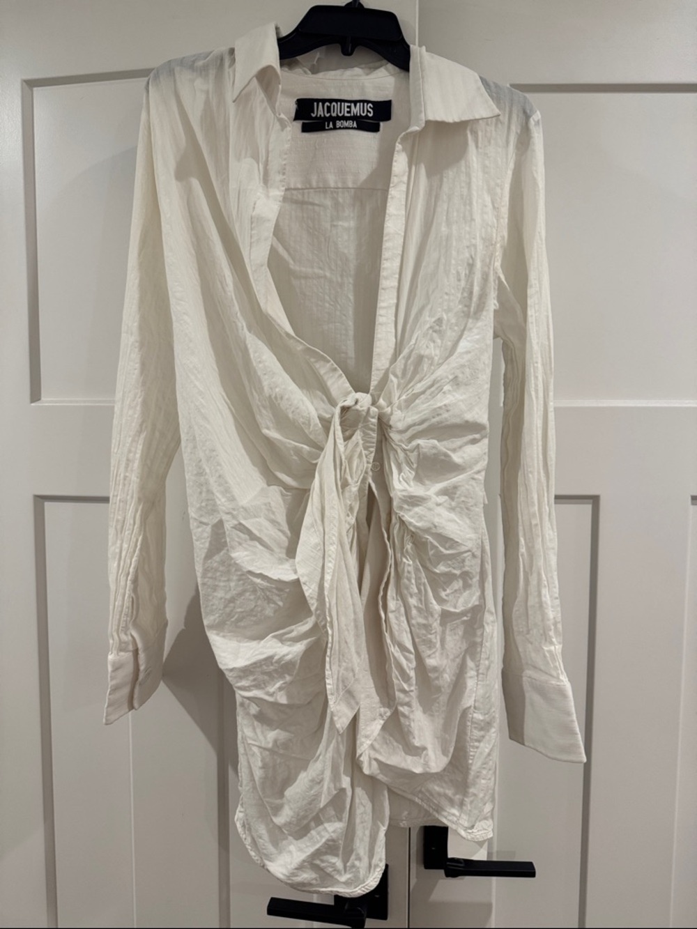 Jacquemus La Robe Bahia 100% Cotton White Long Sleeve Shirt Dress, Small / EU 36 - Picture 2 of 13